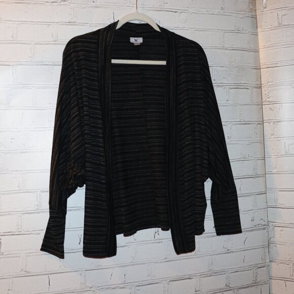 🖤 Worthington Black & Gray Striped Cardigan · Size Large · cozy layers - Picture 4 of 5